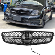 Gloss Black AMG Grille W/LED Emblem For Mercedes-Benz W204 C250 C300 2008-2014 picture