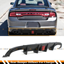 For 11-14 Dodge Charger SRT 8 Quad Exhaust Rear Bumper Diffuser W/ Red Reflector picture