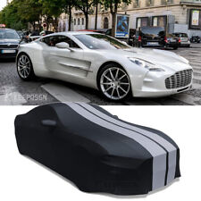 For Aston Martin One-77 Stretch Satin Car Cover Indoor Dustproof GrayStripe +Bag picture