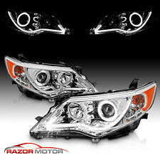 2012-2014 Euro R8 Style LED Bar Halo Chrome Projector Headlight For Toyota Camry picture