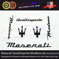 2022+ Maserati Quattroporte Emblem Modena Trim LH RH Trident Side BLACK Badge picture