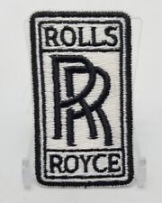 Rolls Royce Black Silver Logo Patch Iron Sew On Vintage Style Retro Jacket Hat picture