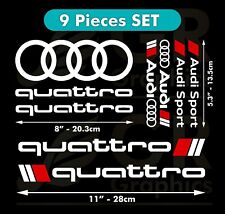 Audi Quattro Sticker SET x9 Racing S Line Sport Vinyl Decal Emblem WHITE/RED picture