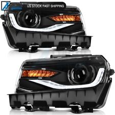 LED Headlights Assembly Pair Fit For 2014-2015 Chevrolet Camaro 3.6L 6.2L 7.0L picture