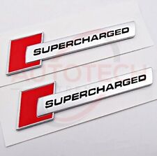 Set of 2 Audi Silver SuperCharged Badge 3D Emblem Side Fender A4 A5 A6 A8 picture