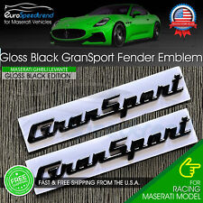 Maserati GranSport Gloss Black Emblem 3D Fender Logo Badge Nameplate OEM Ghibli picture