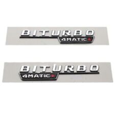 BITURBO 4MATIC+ Plus Fender AMG Emblem Chrome Logo Badge Nameplate for Mercedes picture