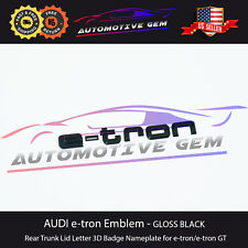 AUDI e-tron Emblem GLOSS BLACK Rear Trunk Badge Logo S Line Liftgate OEM etron picture