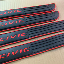 For Honda Civic 4PCS Rubber Car Door Scuff Sill Cover Panel Step Protectors Red picture