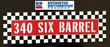 1970 Plymouth AAR Cuda 340 Six Barrel Air Cleaner Lid Decal NEW MoPar 70 picture