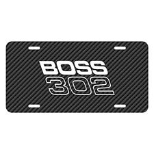Ford Mustang Boss 302 Black Carbon Fiber Texture Graphic UV Metal License Plate picture