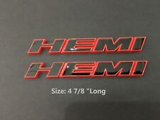 2x OEM Hemi Emblems Badges Side  oblique for Challenger Chrysler Red Frame picture
