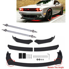 For Dodge Challenger SRT SXT RT Front Bumper Lip Spoiler Splitter w/ Strut Rods picture