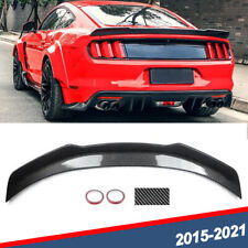 For 2015-2021 Ford Mustang GT H-Style Carbon Fiber Look Rear Trunk Spoiler Wing picture