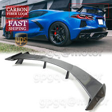 For Chevy Corvette C8 20-23 Carbon Fiber Style Rear Trunk Lid High Wing Spoiler picture