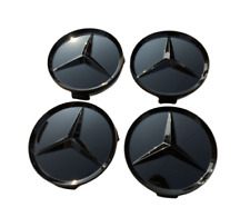 4PCS Mercedes Benz 75MM BLACK Wheel Center Hub Caps AMG Wreath Emblem Badge picture