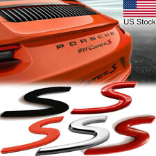 S Letter Rear Trunk Badge Emblem Sticker For Porsche Cayenne Panamera 911 Etc picture