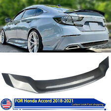 Rear Trunk Spoiler For Honda Accord 18-21 Carbon Look JDM Style Duckbill Lip ABS picture