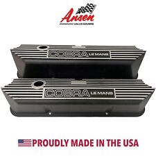 Ford FE COBRA Le Mans Tall Valve Covers Black - New Long Plate - Ansen USA picture