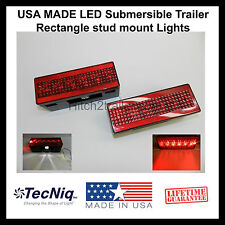 (1) Pair LED Submersible Trailer Rectangle stud Lights Stop, Turn, Tail USA MADE picture