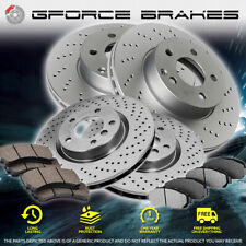 Front+Rear Cross Drilled Rotors & Ceramic Pads for 2012-2013 Volkswagen Golf R picture