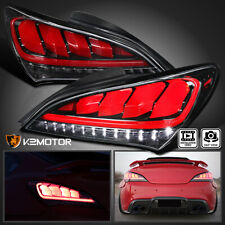 Jet Black Fits 2010-2016 Hyundai Genesis Coupe 2Dr LED Sequential Tail Lights picture