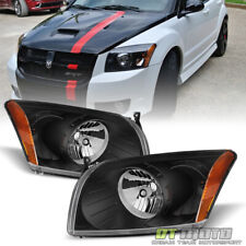 Black 2007-2012 Dodge Caliber R/T SXT SE Headlights Headlamps Left+Right 07-12 picture