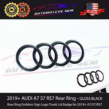AUDI A7 Trunk Ring Emblem GLOSS BLACK Rear Lid Hatch Logo Badge 2019+ S7 RS7 picture