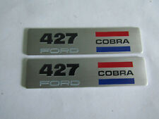 COBRA MUSTANG GALAXIE SHELBY 427 EQUIPPED SNAKE LOGO VINTAGE PLAQUES EMBLEMS 2X picture