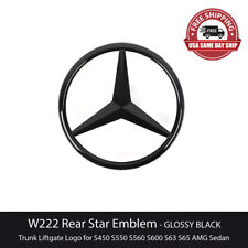 W222 S Gloss Black Star Trunk Emblem AMG S63 S65 S550 Rear Logo Badge picture