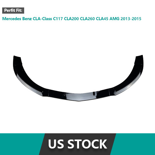 For 2013-2015 Benz CLA C117 CLA45 AMG Gloss Black Front Bumper Spoiler Lip