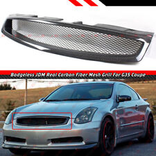 FOR 2003-07 INFINITI G35 2DR COUPE V35 REAL CARBON FIBER FRONT MESH GRILL GRILLE picture