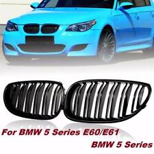 2x Gloss Black Front Hood Kidney Grille Grill For BMW E60 E61 5 Series M5 03-10 picture
