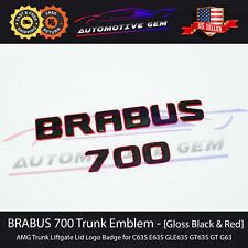 BRABUS 700 Emblem GLOSS BLACK RED Rear Trunk Luggage Lid Logo Tailgate Badge AMG picture
