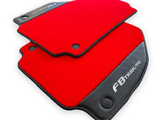 Red Floor Mats For Ferrari F8 Tributo With Carbon Leather Tailored Carpets picture
