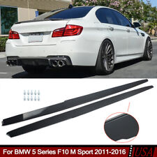 Side Skirts Panel Extension Lip For BMW F10 528i 535i M5 2011-16 Carbon Look ABS picture