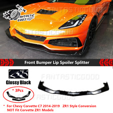 For Corvette 2014-2019 C7 | ZR1 Style Conversion Black Front Bumper Lip Splitter picture