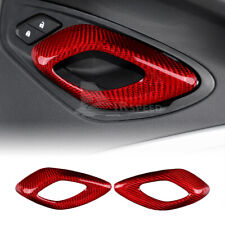For Chevrolet Camaro 16-2023 REAL HARD Carbon Fiber Red Door Handle Panel Cover picture