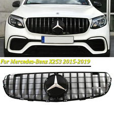 Gloss Black GT R Front Grille For 2015-2019 Mercedes Benz X253 GLC-Class Emblem picture