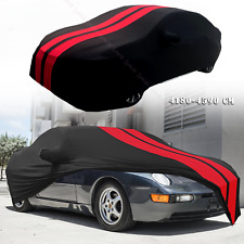 For Porsche 968 992 Red/Black Full Car Cover Satin Stretch Indoor Dust Proof A+ picture