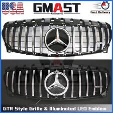 Chrome GTR Style Grille W/LED Emblem For Benz CLA-Class W117 2013-2019 CLA45 AMG picture
