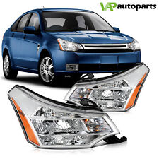 For Ford Focus 2008-2011 Headlights Assembly Pair Chrome Housing Clear Lens picture
