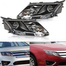 2Pc Headlight  Set For 2010-2012 Ford Fusion Left and Right Black Housing picture