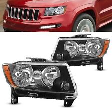 Black Halogen Headlights Set For 2011-2013 Jeep Grand Cherokee 2011-2017 Compass picture