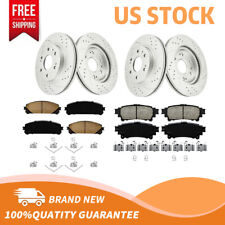 For Toyota Sienna Highlander RX350 RX450h Front Rear Drilled Rotors + Brake Pads picture