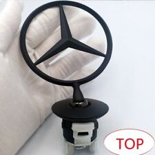 For Mercedes-Benz Front Hood 3D Star Emblem Matte Black Standing Badge AMG C E S picture