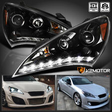 Jet Black Fits 2010-2012 Hyundai Genesis 2Dr Coupe LED Strip Projector Headlight picture