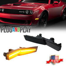 Smoked LED Front Side Marker Lights For 2018-22 Dodge Challenger SRT Widebody RT picture