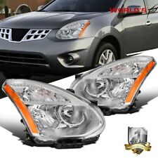 Clear Headlights for 2008-2013 Nissan Rogue Clear Chrome Headlamps Left+Right picture