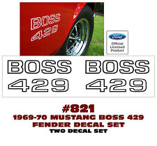 821 1969 1970 FORD MUSTANG - BOSS 429 FENDER DECALS - TWO DECALS - LICENSED picture